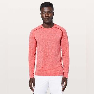 Lululemon Metal‎ Vent Tech Surge Long Sleeve Bold Red / White Size Medium